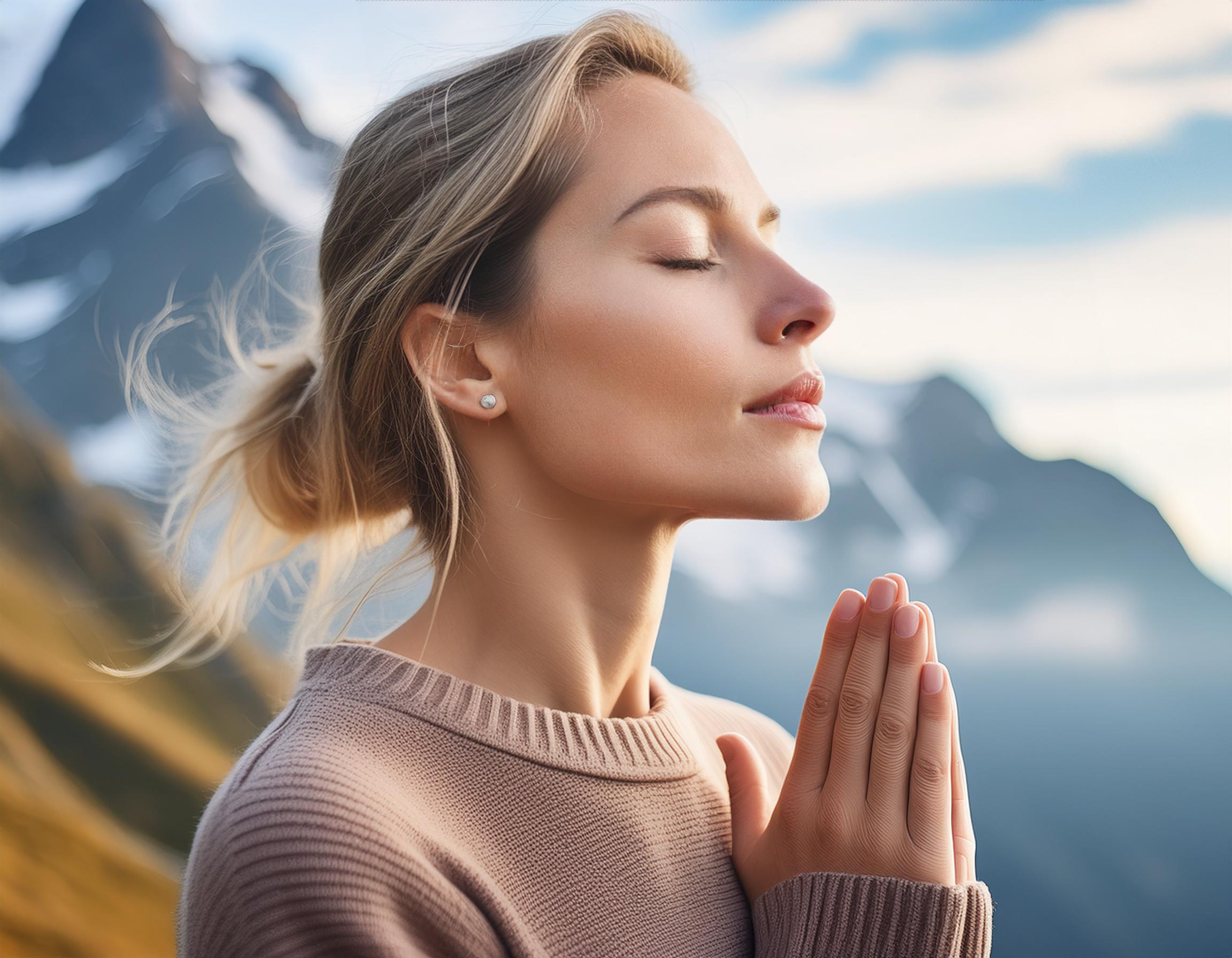 Firefly hyperrealistic photograph of a person breathing deeply, breathing; meditation; concept 2206